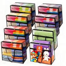 8 PCS Bolsas Transparentes de Almacenamiento de Ropa 40L-Bolsa de Almacenamiento para Ropa Plegable de PVCOrganizadores de Clóset con 2 Asas Reforzadas para Guardar Ropa Edredones Mantas Juguetes - 8 Pcs Transparente - Ver 1