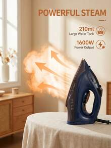 SOKANY 2200W High Power Steam Iron/Garment Steamer, Fast Heating, Multi-Temperature Control, Large Water Tank, Spray Button & LED Indicator, Ceramic Soleplate, Suitable For Home And Business Use - EU E Type Plug(220-240V) - View 6