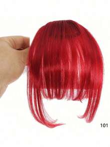 可修剪浅棕色刘海假发片，合成耐热夹式接发片，女士适用 - 彩色 - 查看 13