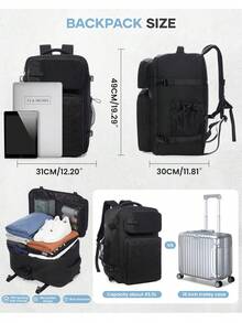 真空压缩旅行背包，大容量航空旅行背包，防水旅行背包，男女通用，节省空间，适合商务旅行、户外徒步、周末度假，防盗旅行背包，多隔层设计，轻便休闲日用背包，可装17英寸笔记本电脑，是国际旅行、露营和短途旅行的理想之选。旅行包、行李袋、旅行袋、过夜包、随身包、夏季度假必备品、旅行用品、旅行必备收纳袋、夏季旅行配件 - 彩色 - 查看 3