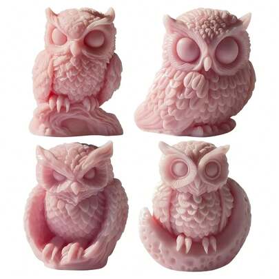 Owl Shaped Silicone Candle Mold, DIY Animal Owl Decor Craft, Fragrance Stone Plaster Silicone Mold