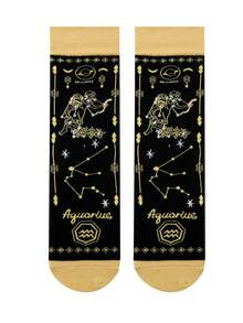 1/3/6/12 Pairs Women Comfortable & Fun Zodiac Sign Pattern Mid-Calf Socks - Multicolor - View 16