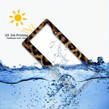 Leopard Print Metal License Plate Frame, New Year Outdoor Car Decoration - Style 1 - View 3
