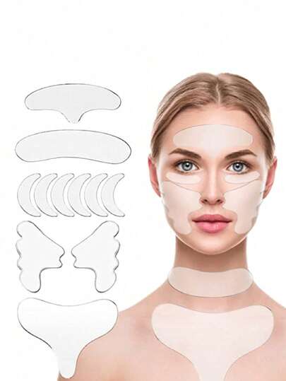 Reusable Anti-Wrinkle Facial & Chest Beauty Peel-Off Mask Patches, Enhancing Skin Radiance