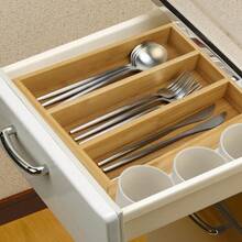 Small Silverware Drawer Organizer Kitchen Utensils Trays For Drawer Bamboo Cutlery Tray Skinny Flatware Organizer Narrow Spoon Fork Cutlery Holder Drawer Flatware Trays Slim Silverware Organizers - 1 - Xem 3