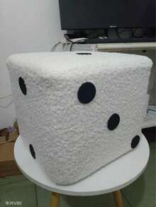 Dice Stool, Solid Wood Dice Footstool, Creative Living Room Sofa Footrest, Children's Entryway Shoe Changing Bench, Removable & Washable - Multicolor - View 8