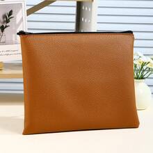 Zipper Leather File Bag,9.42*8.07Inches,Waterproof A5 Storage Bag, Office Document Bags Students Files Category Bag,Bill Storage Bag,Travel Storage,Ladies' Storage Bag - Single Piece - View 16