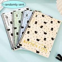 A5 Spiral Notebook, Splatter Dot Cat Cute Notebook, Suitable For Students, School, Office, Diary Or Holiday Gift - A5 - View 7