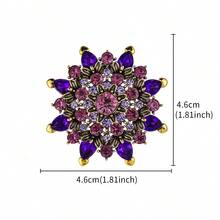 1枚优雅紫色花朵造型锌合金胸针，适合女性在婚礼、宴会和派对等场合佩戴。 - 紫色 - 查看 6