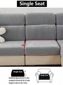 1pc Stretch Sofa Cover, Non-Slip Full Coverage Sofa Seat Cover, Chenille All Season Universal Sofa Cushion Cover, Thick Fabric Sofa Throw Blanket, Machine Washable, Pet Friendly, Dust Proof, Suitable For Bedroom, Office, Living Room, L-Shaped Sofa And 1/2/3/4 Seater Sofa - Dark Grey - View 12