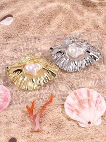 1 chiếc ghim cài áo hình vỏ sò ngọc trai bằng kim loại, ghim cài áo chủ đề đại dương mùa hè thanh lịch và sáng tạo, phụ kiện trang trí eo cho váy, áo khoác, bộ vest. - Nhiều màu - Xem 6