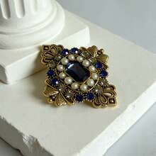 1pc Shiny Vintage Zinc Alloy Retro Palace Style Brooch Pin, Suitable For Women's Daily Wear On Sweaters, Coats, All Year Round - Multicolor - View 13