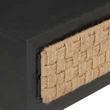 CROISSANCE Tavolino da Salotto 90x60x35 cm in Legno Massello di Mango - nero - Visualizzare 6