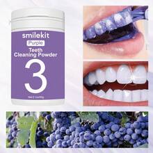 60克紫色牙齿美白粉，深层清洁，清新口气，方便旅行携带，酒店及日常使用，3天用量，多种口味（薄荷、葡萄、椰子、西瓜、芒果） - 60克-紫色美白牙粉 - 查看 10