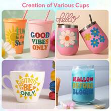 8 Sheets 12*10in Permanent Glitter Vinyl, Glitter Vinyl Sheets - Permanent Vinyl Compatible With Most Cutting Machines - Mixed Colors - View 6