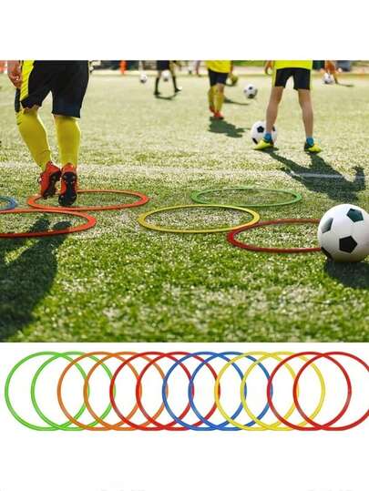 Hopscotch, Jumping Squares, Hoop Agility Circles, Football Training Equipment, Sports Fitness (Random Color)