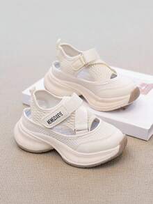 2026夏季新款儿童运动凉鞋，厚底休闲鞋，防滑男童跑步鞋，时尚女童厚底运动鞋，校园学生婴儿凉鞋 - 米色 - 查看 3