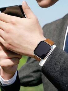 1条20mm/22mm PU皮革表带，兼容Galaxy Watch 7/6/5/4（经典款）、Fenix 8S/7S（42mm）、Forerunner 245/645、Venu SQ 2、GTS 3/4/Mini、GT 4/5/6/PRO、GT3/2（42mm）、Mi S1/2/3/4、Fenix 8/7（47mm）、Forerunner 965/265/255、Venu 3，男女皆宜，休闲商务风格。 - 棕色 - 查看 3