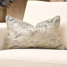 1pc/2pcs Geometric Pattern Throw Pillow Cover, Modern Minimalist Luxury Polyester Jacquard Weave Soft Cushion Cover, Suitable For Hotel, Villa, Study, Living Room, Birthday Party Decoration - Black Rice - View 13