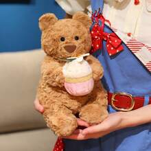 1个可爱蛋糕熊毛绒玩偶，学生毕业礼物，创意礼物，柔软玩偶，生日礼物，母亲节礼物 - 棕色 - 查看 10