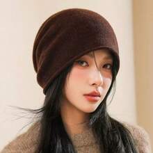 Topi Beanie Rajut Longgar Unisex, Topi Hangat Musim Dingin Lembut Bergaris Warna Polos, Gaya Streetwear Kasual, Cocok Untuk Aktivitas Luar Ruangan, Perjalanan Sehari-hari, Pakaian Musim Dingin - MultiWarna - View 5