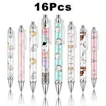 1/4/8/16支装粉白可爱猫咪圆珠笔套装，按动式，黑色墨水，办公学习必备，教师学生礼物，生日派对及节日礼物 - 貓咪 - 查看 10