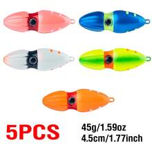 5入 45-150g 金屬慢沉路亞餌，葫蘆滑動鉤頭釣魚路亞，5色3D發光眼釣魚路亞，4.5-6.7cm 人造硬路亞 - 彩色 - 查看 15