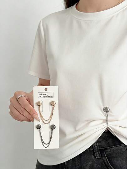 3pcs Adjustable Magnetic Pant Leg & Sleeve Clips - Durable Alloy Material, Detachable Pant Leg Clips Suitable For Pants And T-Shirts, Magnetic Pant Leg Clips Can Shorten Pant Length Without Sewing, Strong Magnetic Snap Clips