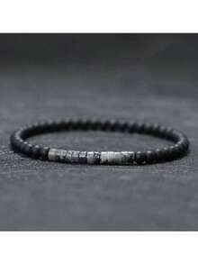 1条极简主义4毫米珠子手链 男女通用 帝王玛瑙小石手链 冥想瑜伽手链 情侣款 - 墨綠色 - 查看 9