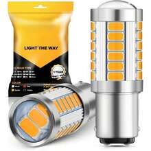 2个1157 2357琥珀黄色LED灯泡，超亮2057 2357 7528 BAY15D LED替换灯泡，适用于转向灯/方向灯，3030-SMD 12V - A - 查看 9
