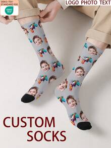 1 Đôi tất in hình mặt người theo yêu cầu, tất in ảnh theo yêu cầu, tất in hình tùy chỉnh, tất in hình mặt người ngộ nghĩnh cá nhân hóa, tất in hình theo yêu cầu, in bất kỳ khuôn mặt nào lên tất, quà tặng kỷ niệm, quà tặng Valentine, quà tặng sinh nhật độc đáo, những món đồ quý giá được tùy chỉnh. - Nhiều màu - Xem 6