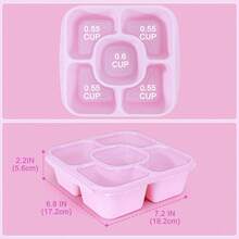Bộ 3 hộp đựng đồ ăn nhẹ Bento có nắp đậy - Hộp đựng thức ăn trưa 5 ngăn, dùng được trong máy rửa chén và lò vi sóng - Lý tưởng để đựng đồ ăn nhẹ và trái cây. - Nhiều màu - Xem 3