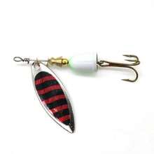 5件套金属路亚饵套装，含旋转亮片和人造丝硬饵，鲈鱼、鳟鱼、鲑鱼通用，带包装盒 - 彩色 - 查看 11