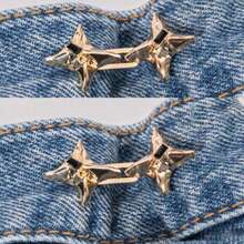 1件装奢华优雅星形束腰带，可调节腰带扣，时尚牛仔裤腰带扣 - 銀色 - 查看 16