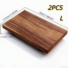 1/2 khay gỗ hình chữ nhật có đế - Vân gỗ tự nhiên, bề mặt được đánh bóng, thích hợp để trang trí và cất giữ trong phòng tắm, bàn trang điểm, đựng nước hoa, xà phòng, trang sức và các vật dụng nhỏ khác. Khay gỗ cao cấp dùng để trang trí và làm phụ kiện phòng tắm. - Màu gỗ C - Xem 4