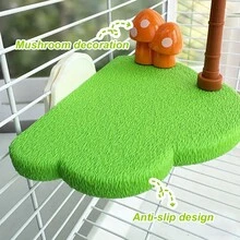 1 pieza Percha con campana en forma de nube/palmera, juguete para trepar y rascar para loros, plataforma de salto para entretenimiento, plataforma de salto para hámsters, decoración de jaula de pájaros, estante de descanso para loros, adecuado para pájaros y mascotas pequeñas en todas las estaciones - Multicolor - Ver 10