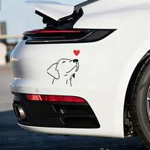 Labrador Dog Sticker Compatible With Motorcycle, Car, Laptop & Fridge - Transparent Vinyl Decal With Cute Labrador Puppy & Hearts - Waterproof Durable Temporary Decoration For Lab Lovers, Scratch Protection (Asymmetric Shape) - A - View 6