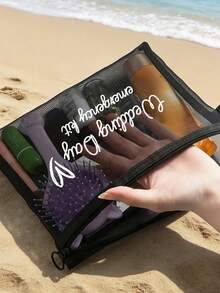 新娘婚礼应急化妆包 - 个性化涤纶化妆包，轻便拉链收纳包，可机洗，不易褪色，可折叠 - 时尚洗漱包，旅行必备化妆包：女孩旅行求生包，男女通用拉链包，化妆品，化妆和旅行必备轻便接待包，母亲节礼物，婚礼奖品 - 彩色 - 查看 9