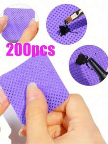 2000/1000/200pcs Nail Cleaning Wipes - Professional Lint-Free Nail Polish Remover Pads, UV Gel Cleansing Tissues, Unscented Manicure Prep And Finishing Cleaning Tool (Purple) - Purple - View 14