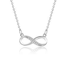 1pc Classic Minimalist Infinity Necklace, S925 Silver Cubic Zirconia Infinity Pendant, Women's Elegant Clavicle Chain, Versatile For Daily Wear - Silver - View 5
