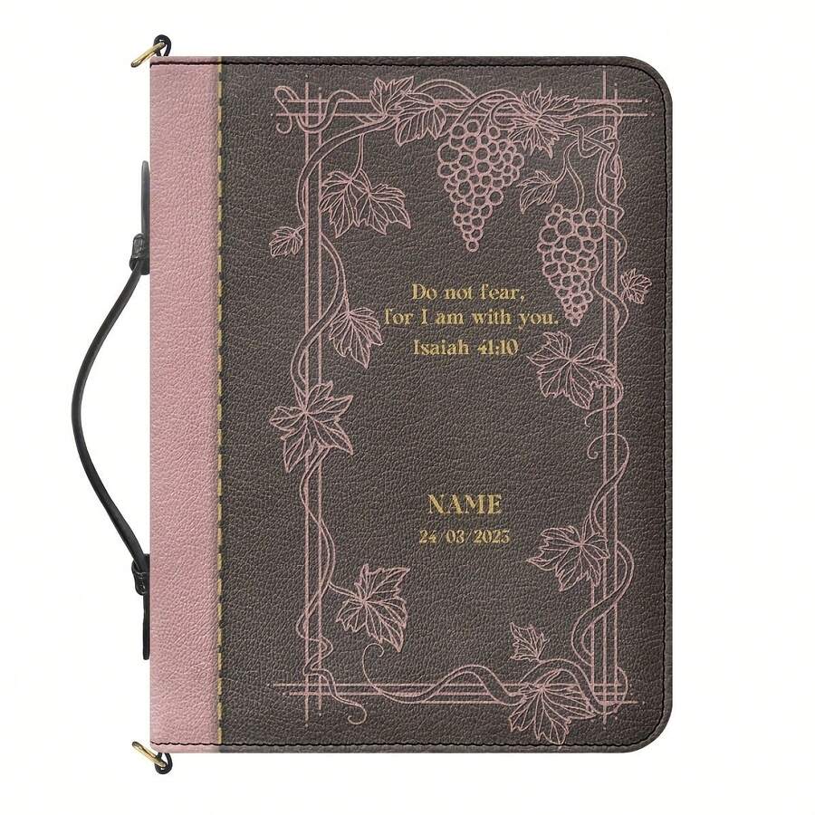 Bible Cover Case For Women – PU Leather Large Bible Case With Minimalist Debossed Design – Christian Bible Accessories For Girls & Women - 查看 1