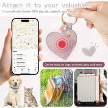 PU Leather Heart-Shaped AirTag Protective Case With Keychain, Full Protection, Portable, Shockproof, Scratch-Resistant, Anti-Collision. AirTag Keychain Does Not Affect Signal. Can Be Attached To Car Keys, Bags, Luggage, Wallets, Children, Bicycles, Dogs And Cats. - Multicolor - View 8