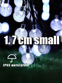 20/50/100 LED 太阳能泡泡球灯串 - 太阳能花园灯,8 种灯光模式,IP65 防水,太阳能水晶球灯串,花园庭院装饰 LED 灯串,适用于花园、庭院、树木、门廊、阳台、聚会、婚礼、派对、露营、酒馆、凉亭、节日装饰等场合(暖白光,彩色/白光) - 水晶球 - 查看 22