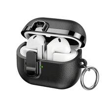 三星 Galaxy Buds3/Buds3 Pro 专用皮革纹理保护套（1 套），透明电镀材质，带锁扣 - 彩色 - 查看 9