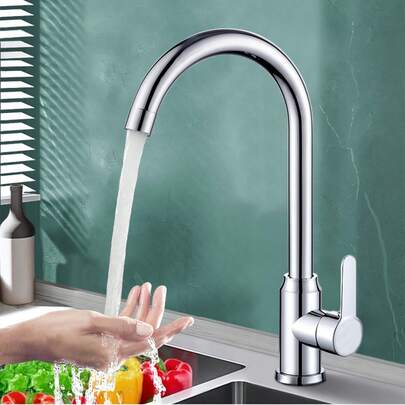 Grifo giratorio de 360° de acero inoxidable, artesanía de superficie metálica, diseño ahorrativo de agua, instalación fácil sin batería, aplicable a múltiples escenarios