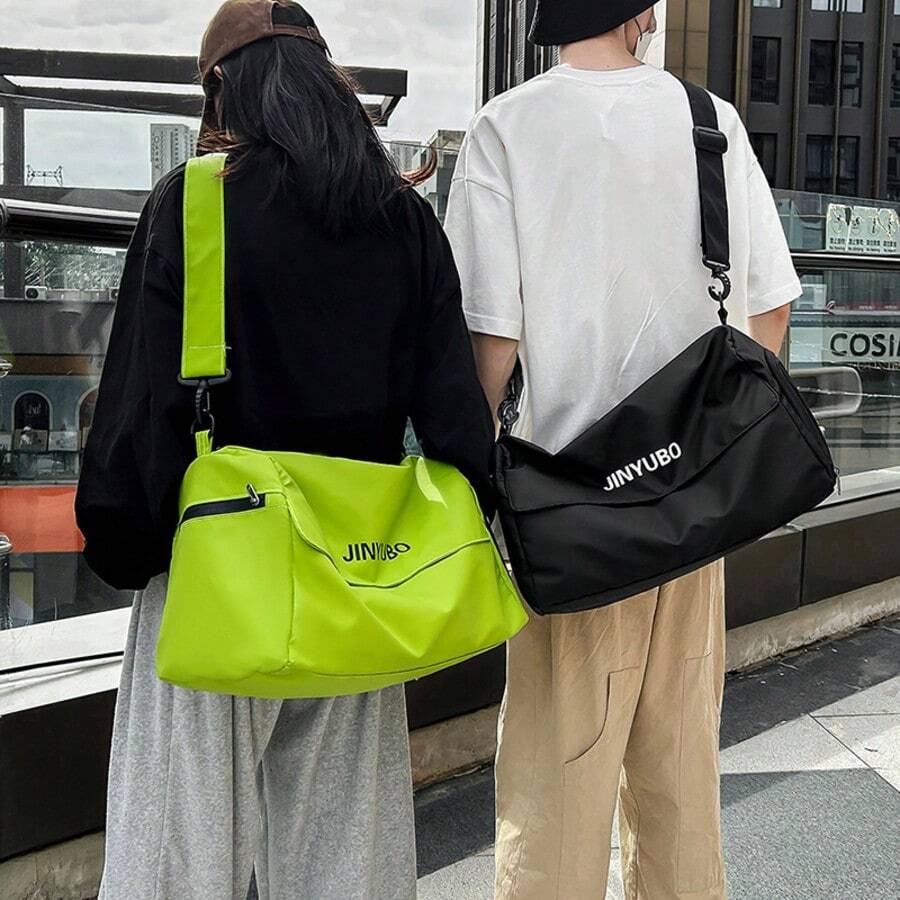 JINYUBO 大容量旅行包，防水健身包，带湿物袋，可调节肩带，适合过夜和健身旅行 - 彩色 - 查看 1