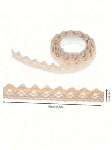 Self-Adhesive Lace Ribbon Tape, Boho Vintage Style Decorative Sticker, Crochet Lace Trim For Wedding Decoration, Party Decor, Gift Packaging - 1 Roll (55.12 Inches/140cm) - Multicolor - View 4