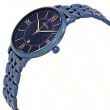 Fossil Stainless Steel Quartz Women's Three-Eye Watch, With Stainless Steel Case And Glass Cover, A Valuable Gift Choice For Friends And Family. ES4094 - Navy Blue - View 3