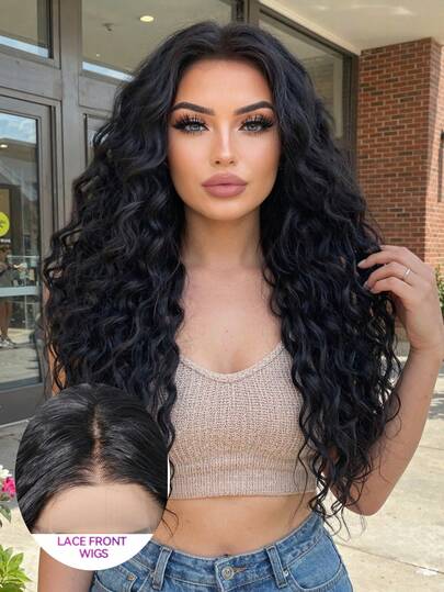 28-Inch Long Ombre Gold Small To Medium Curls Multi-Level Hairstyle Synthetic Natural Looking Wigs Lace Front Wigs 13*4 Hand Woven Lace Chemical Fiber Hair Daily Daily Imported Silk Party Wedding Music Festival Halloween Gift