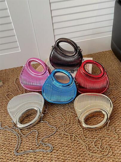 Avant-Garde Glitter Handbag, Mini Party Evening Bag, Chain Shoulder Bag, Earphone Pouch, Lipstick Case, Coin Purse, Gift For Women